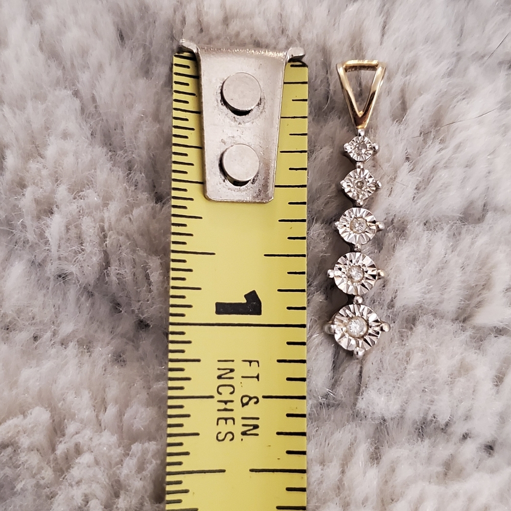 Solid Gold Diamond Accent Pendant - image 6